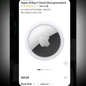 Apple AirTag in White and Silver Finish